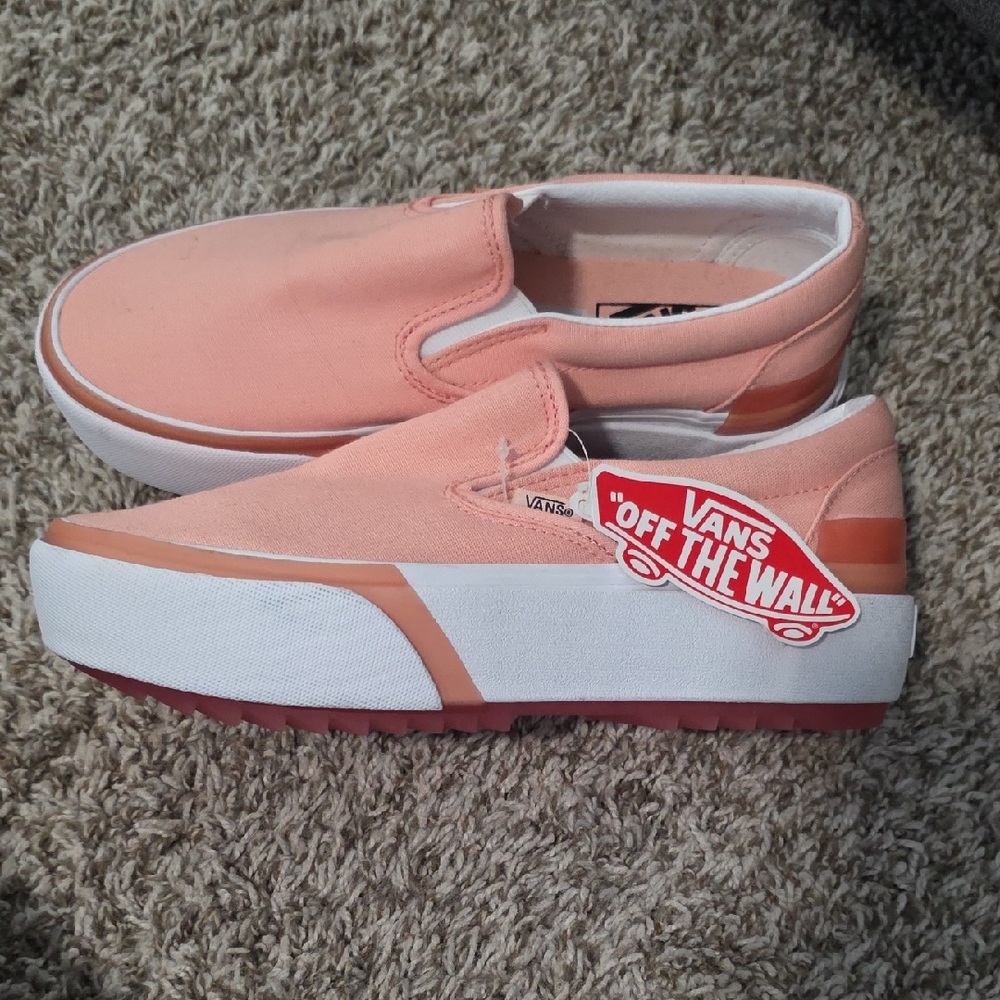 Vans peach platform sneakers
